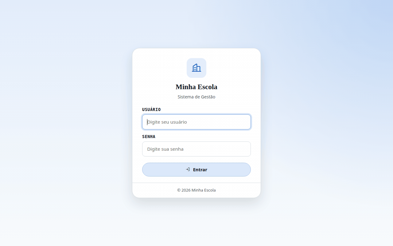 Navegação pelo escolasimples: dashboard, alunos, agenda, financeiro, configuração e landing page